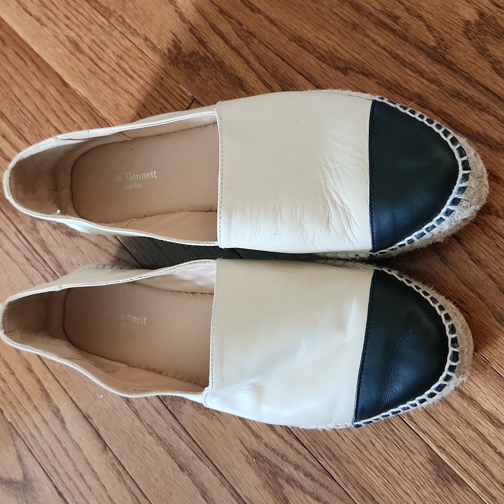 Leather Platform Slip On Shoes